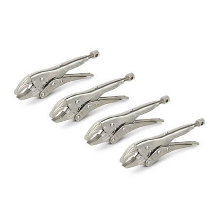 TEKTON 5 in Curved Jaw Locking Plier Set 4 Pieces PLK90101